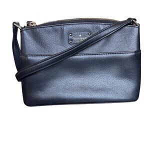 Kate Spade Crossbody Bag Womens Small Black Leather Zip Top Adjustable Strap
